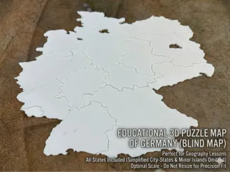 Educational 3D Puzzle Map of Germany (Blind Map)
