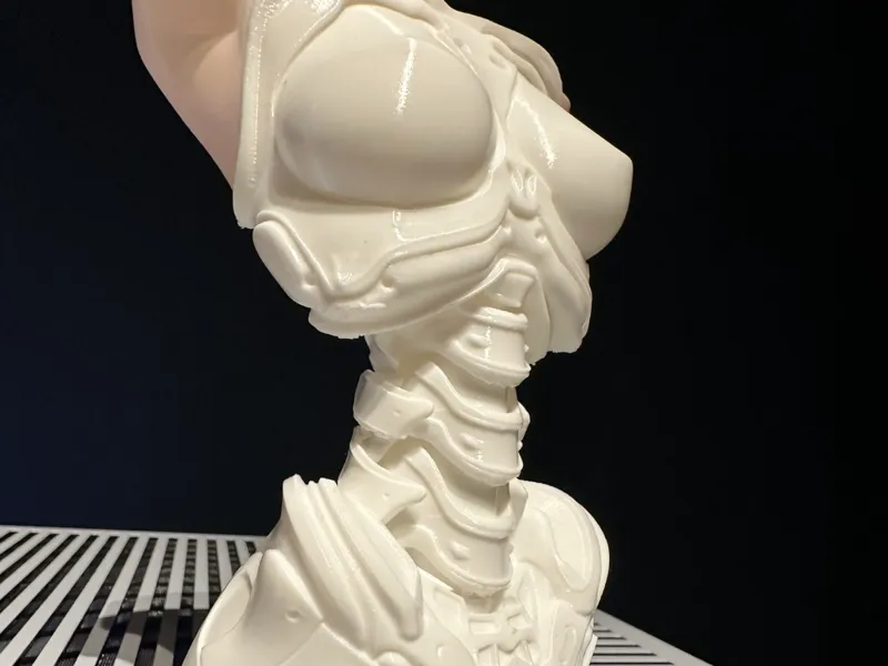 Cyborg shiny white bust