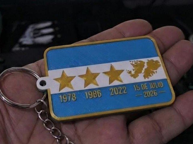Llavero bandera Argentina 3 Estrellasy malvinas - 1