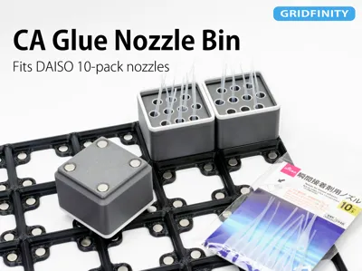 Gridfinity CA Glue Nozzle Organizer