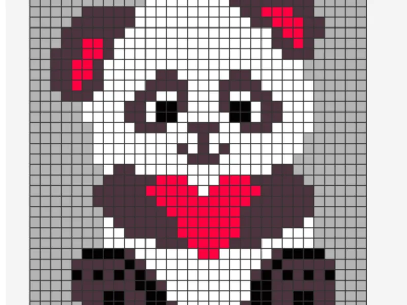 Pixel Puzzle Panda 32x32