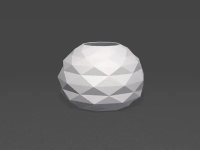 Modern polygonal round vase, 10cm height