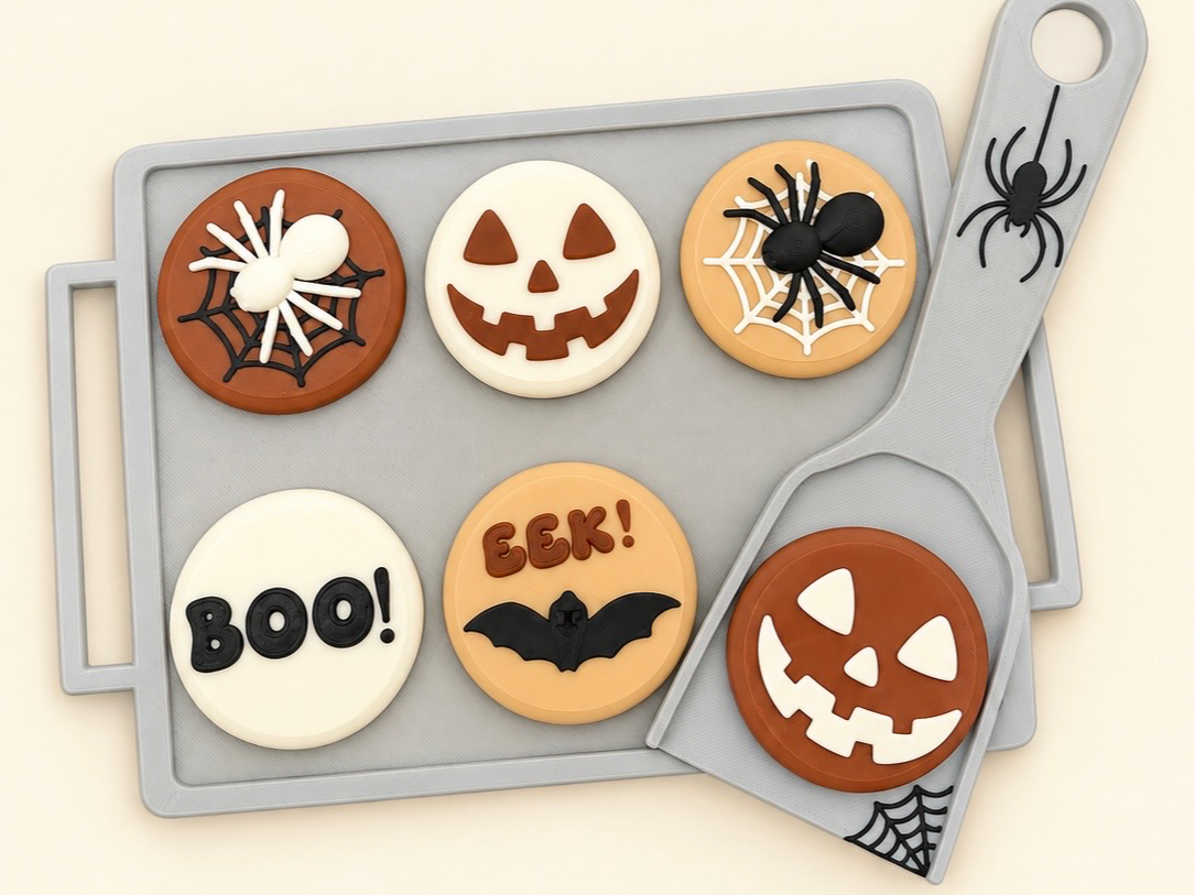 Kids Halloween Magnetic Cookie Sheet with Spatula - 1