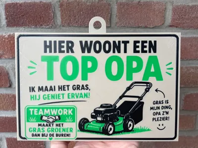 Mowing the lawn grandpa gift