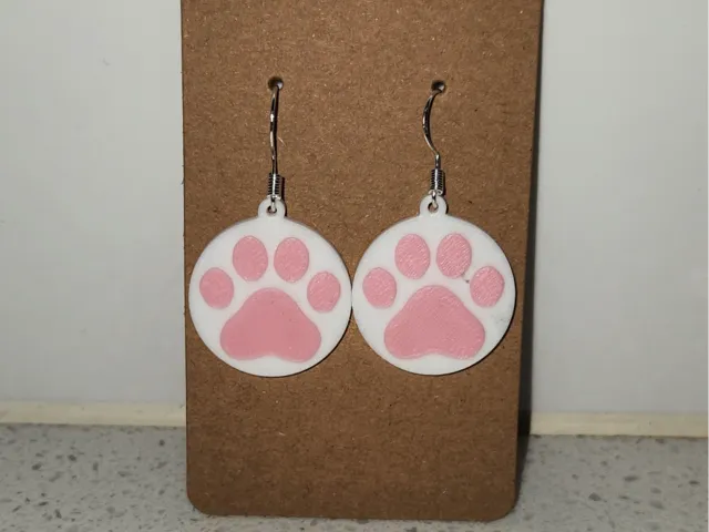Cat paw print earrings