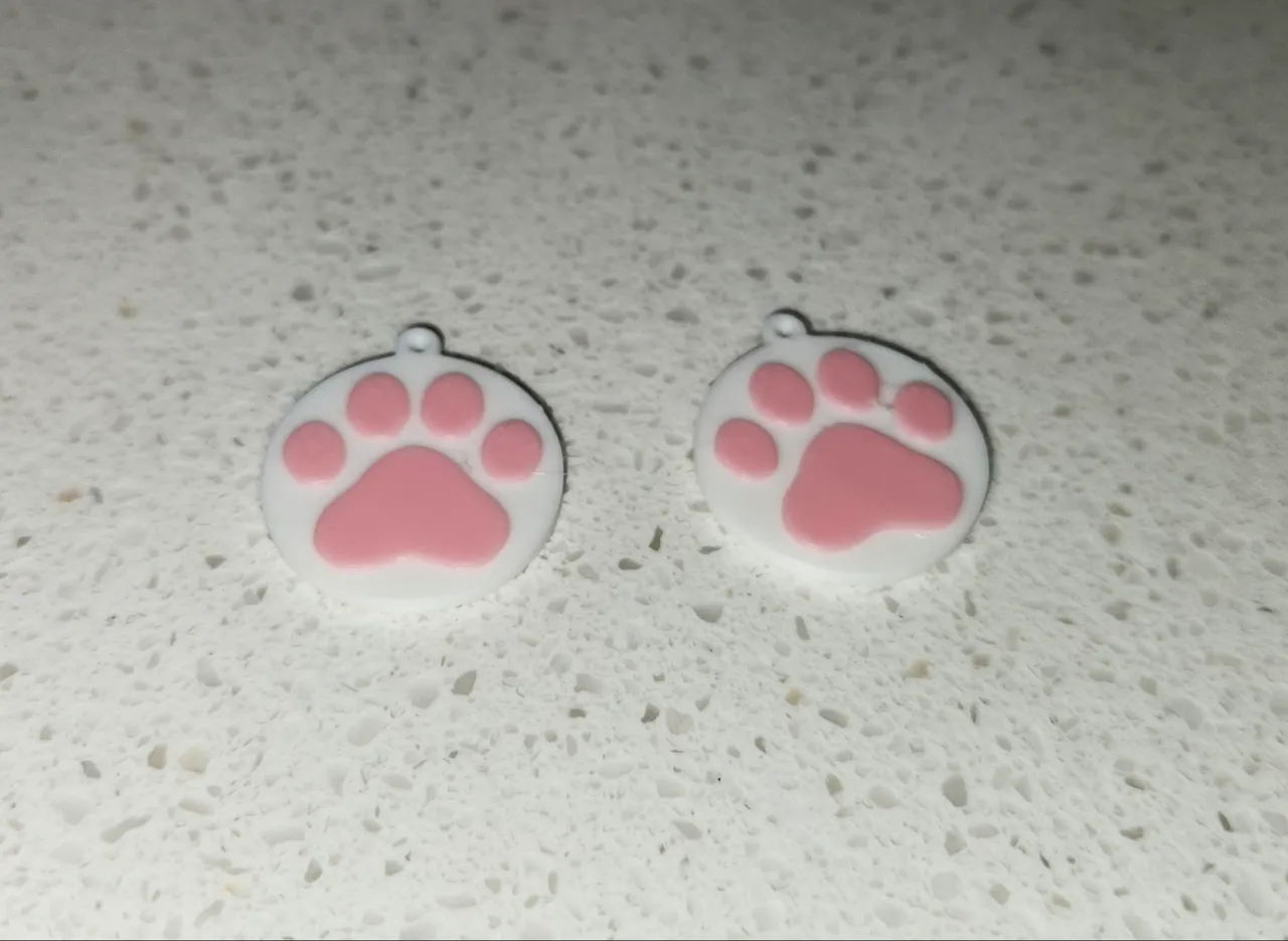 Cat paw print earrings view 3