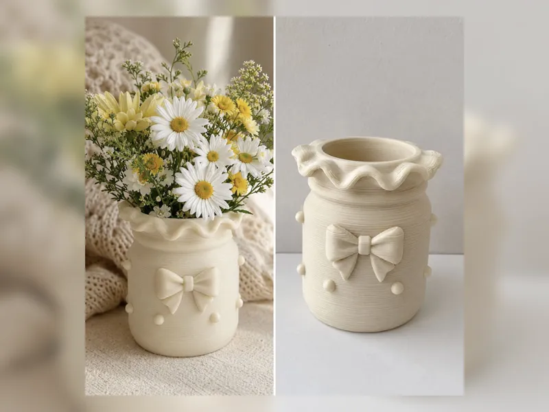 Ivory Bow Dot Vase