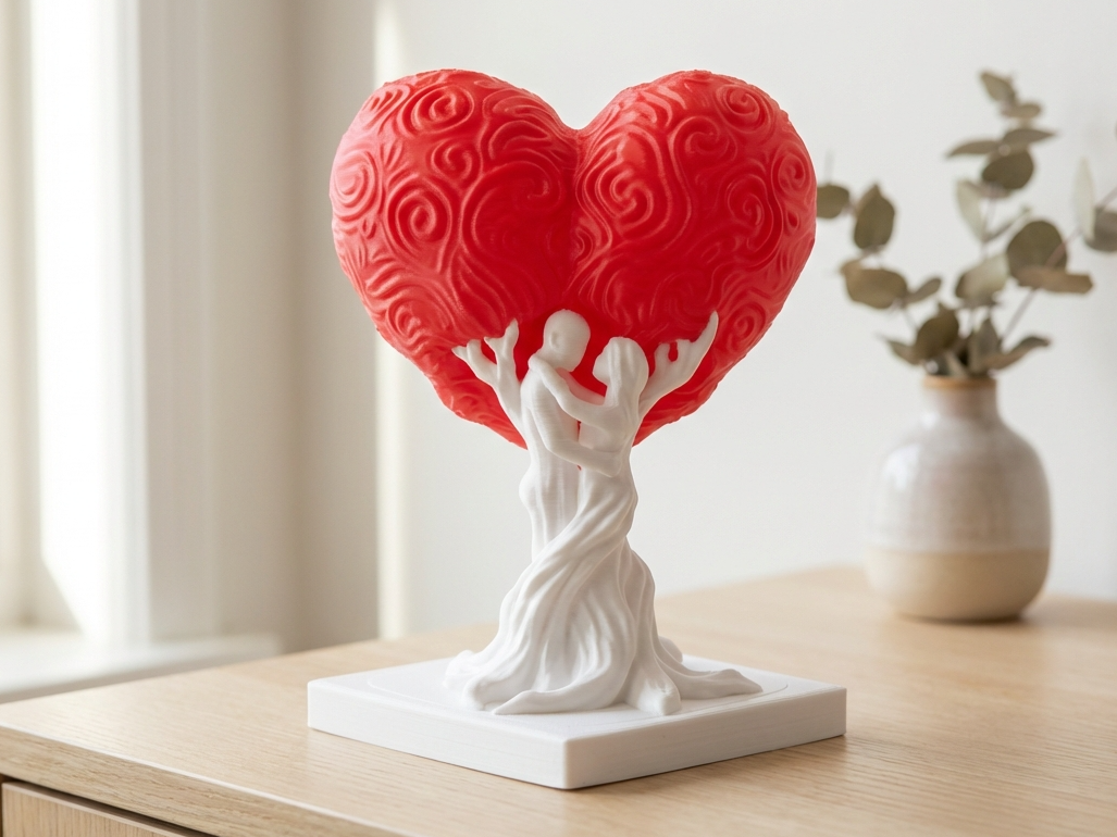 Love Tree Sculpture – Romantic Couple Heart Decor