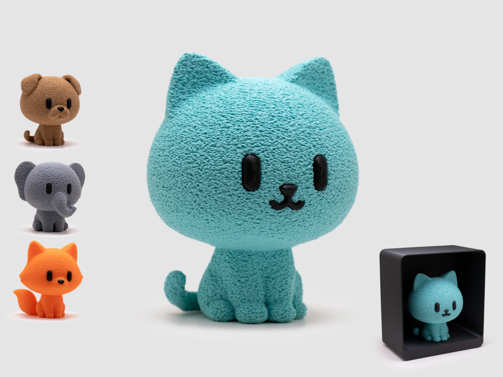 Cat Figurine & Stand | No AMS | Fuzzy Skin