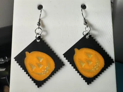 USPS Pumpkin Stamp Earrings