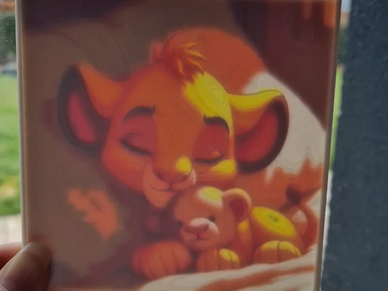 lithophanie roi lion simba dodo peluche