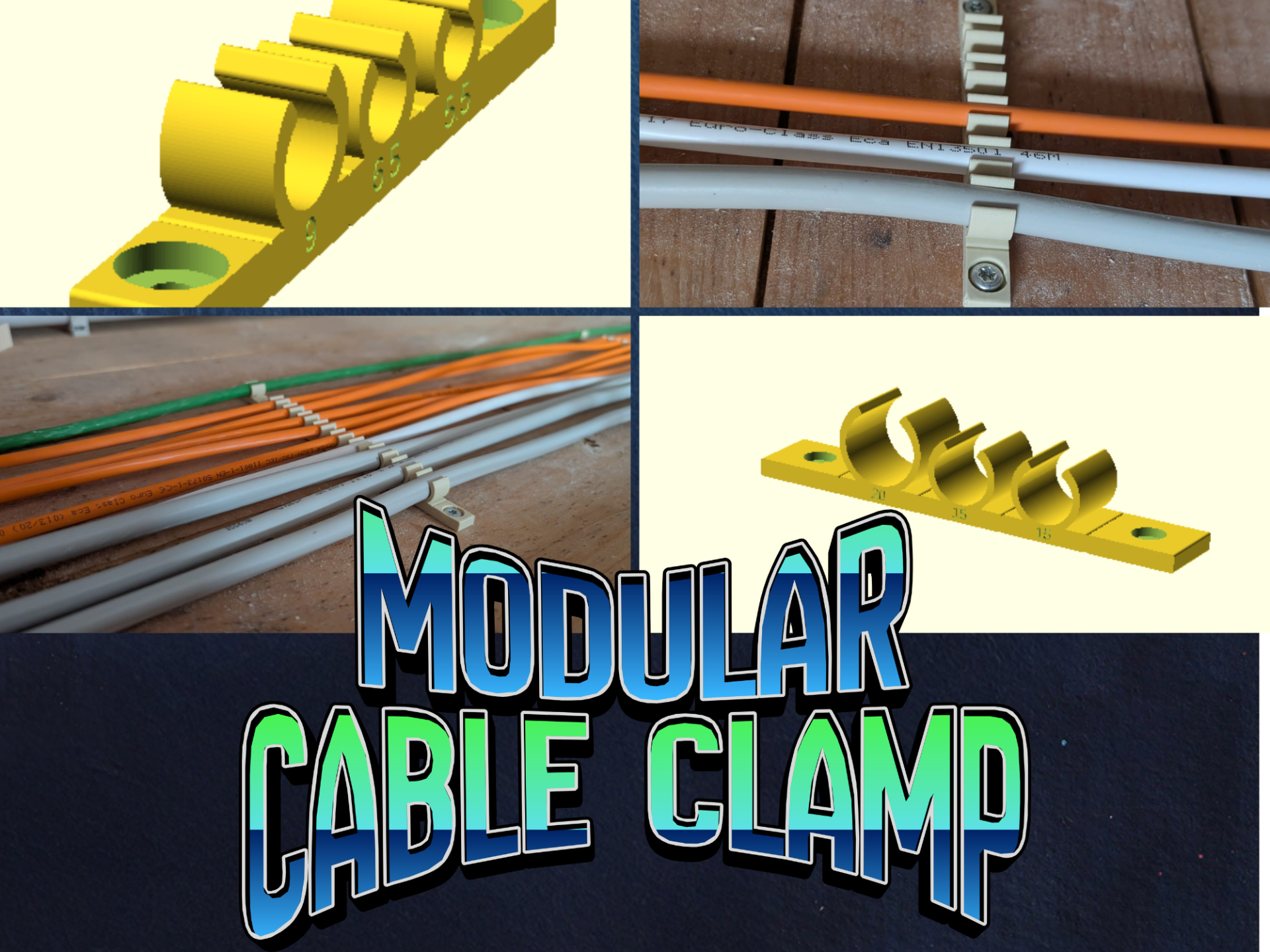 Modular Cable Clamp – Parametric & Customizable