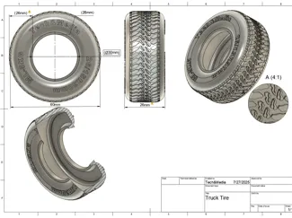 Truck Tire Hollow. Updated Tread.