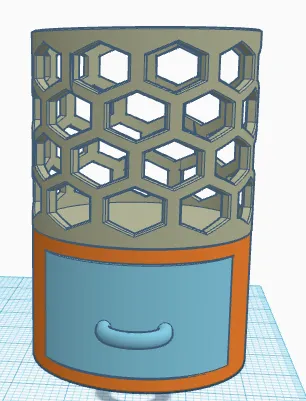 Pencil Cup with Drawers