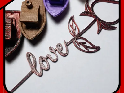 Valentine Rose with Stem "Love" 
