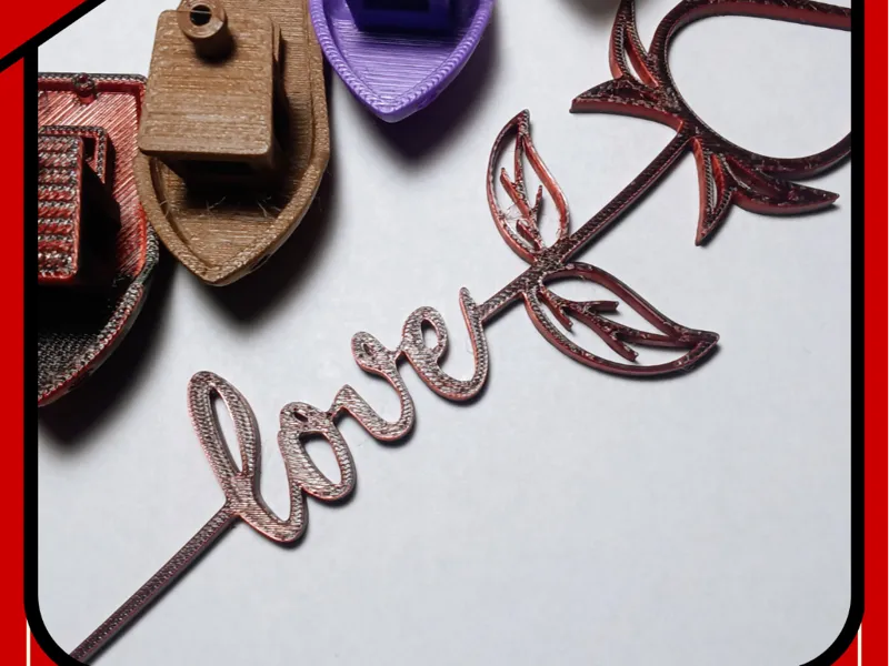 Valentine Rose with Stem "Love" 