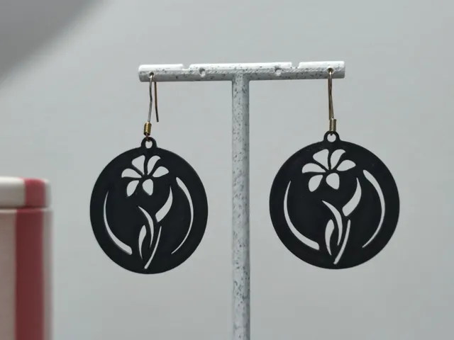 Aretes Flor de Azabache