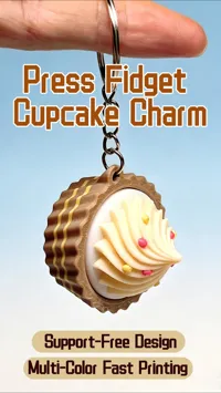 Press Fidget Cupcake Charm
