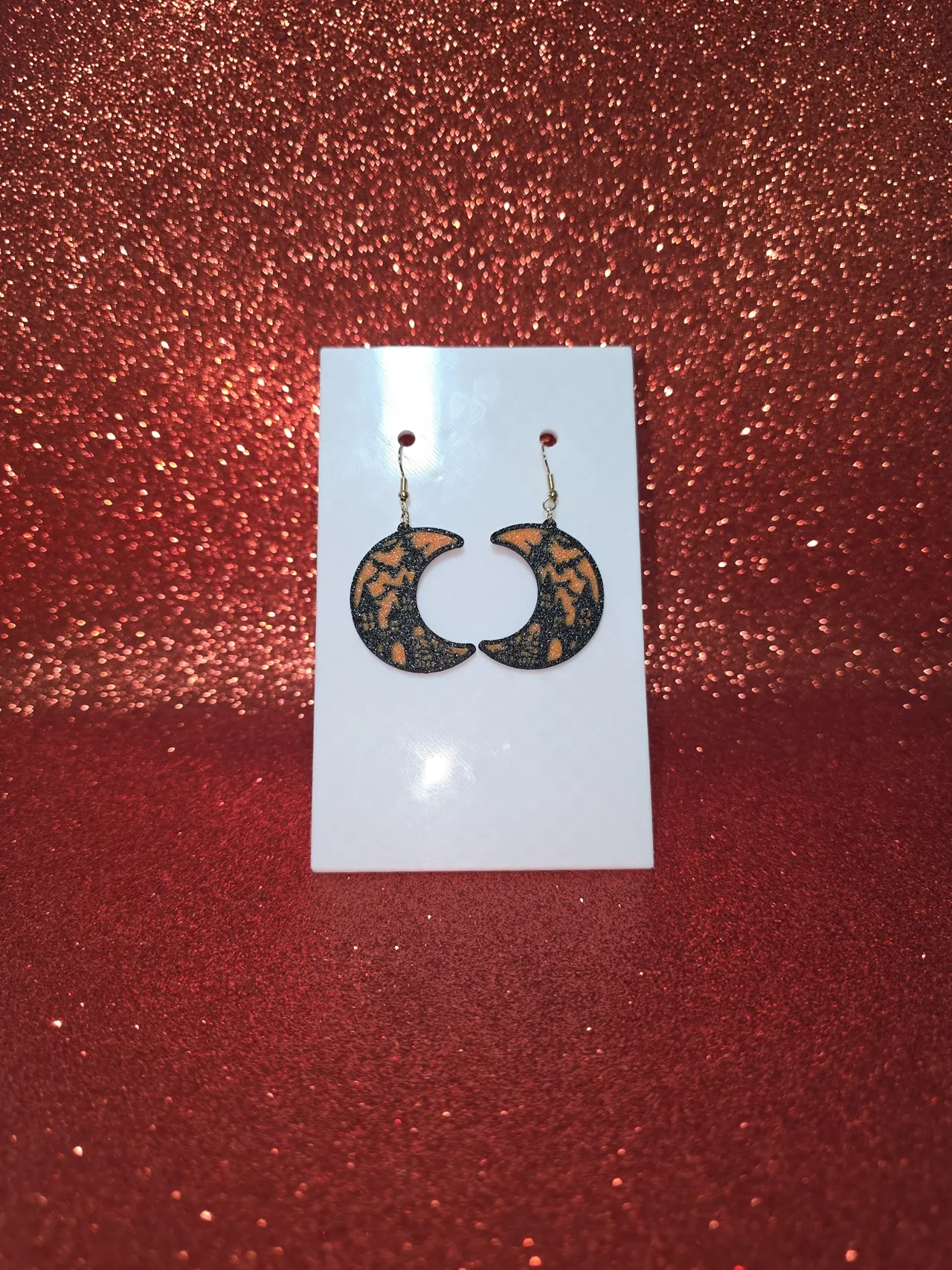 Halloween moon earrings view 2