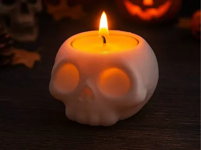 Tea light skull
