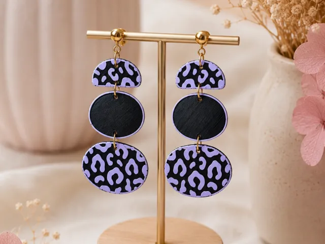 Pendientes orgánicos animal print