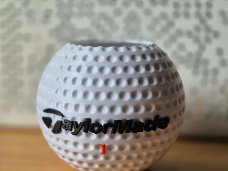 White Golf Ball Style Desk Pot Planter/Pen Holder