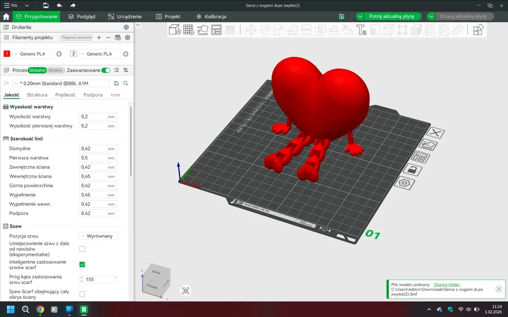 LARGE HEART WITH LEGS - Free 3D Print Model - MakerWorld