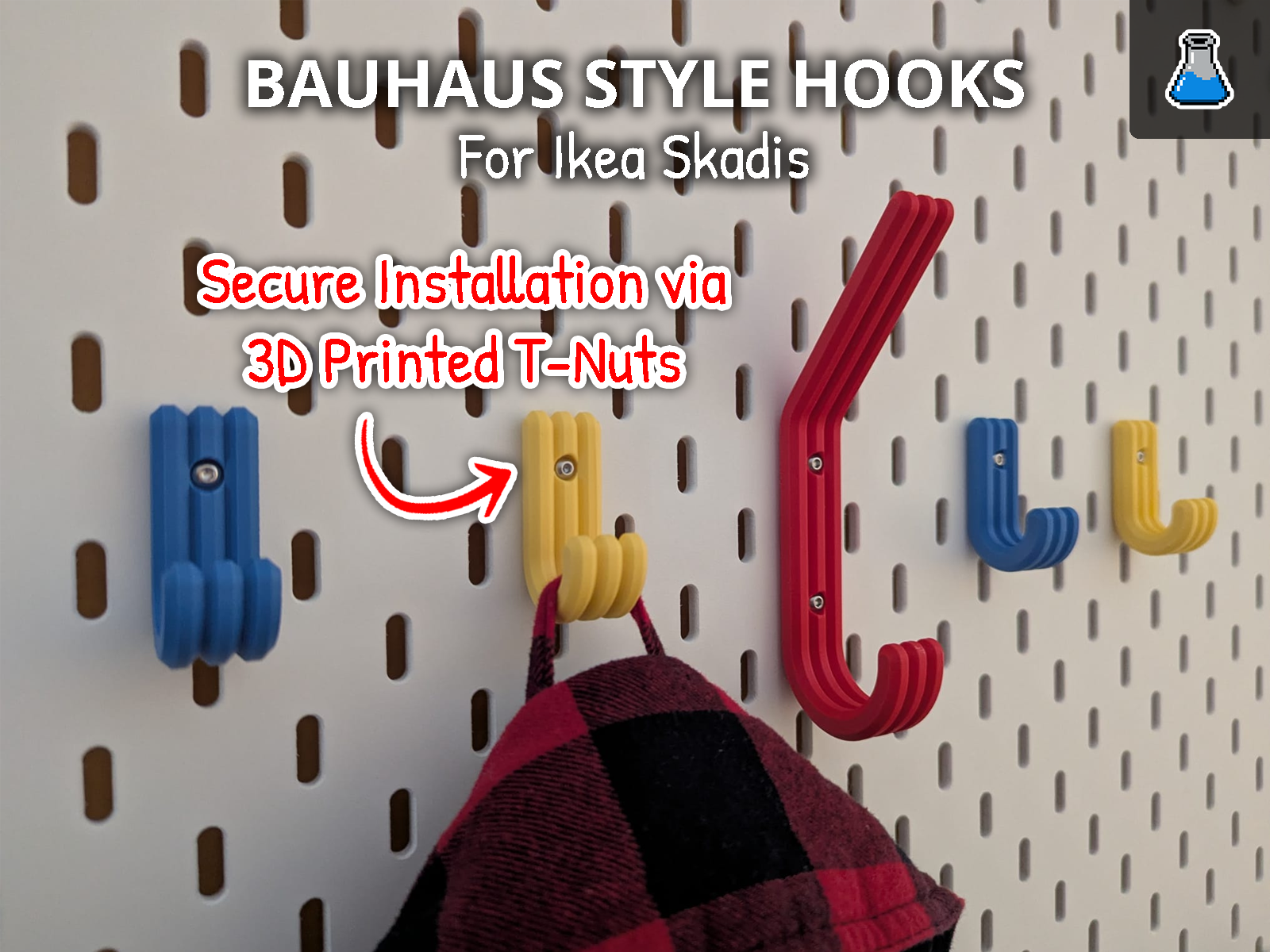 Bauhaus Style Hooks for Ikea Skadis