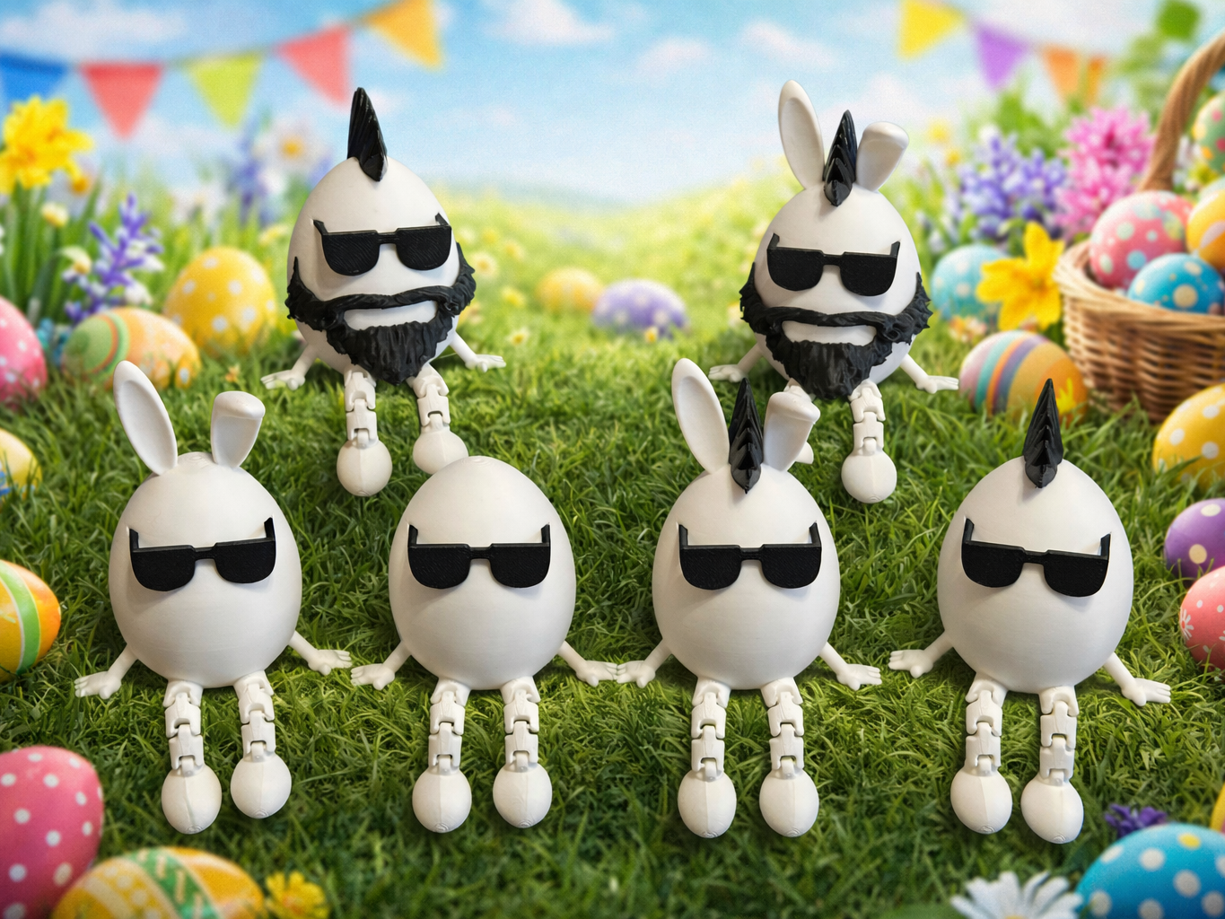 Articulated Easter Egg - Easter Family