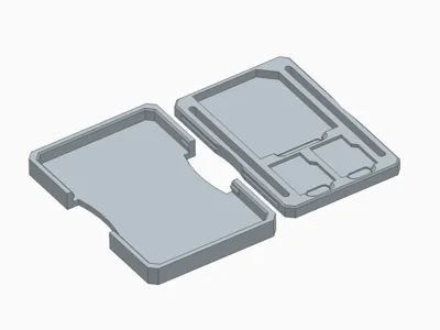 Minimal case for 2 microSD cards + adapter
