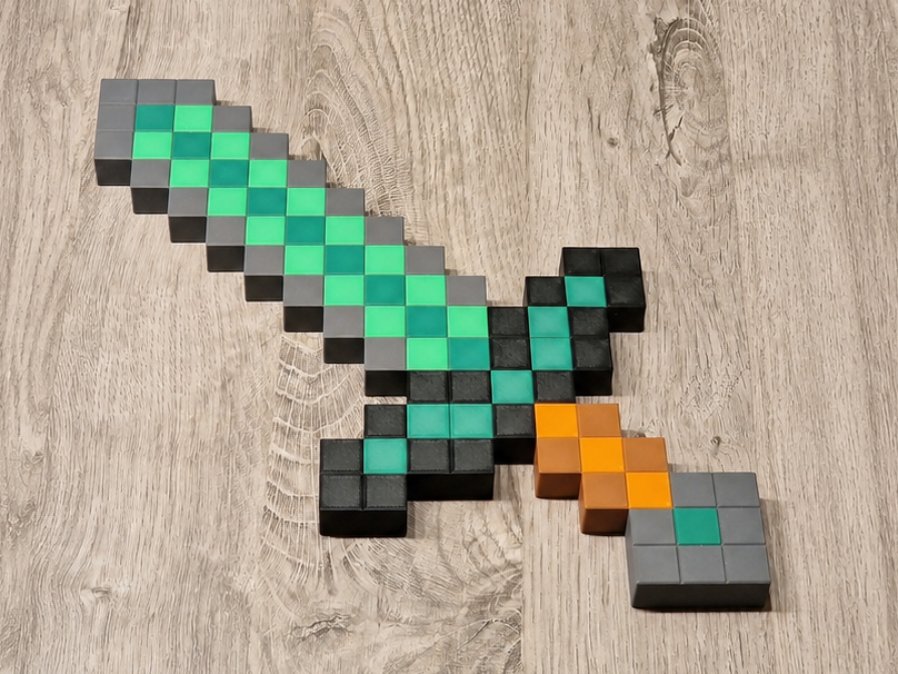 Großes Minecraft Diamant Schwert 4-teilig 6-farbig