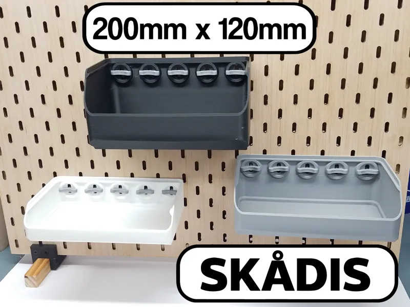 Skadis Bins / Skadis Containers (200mmx120mm)