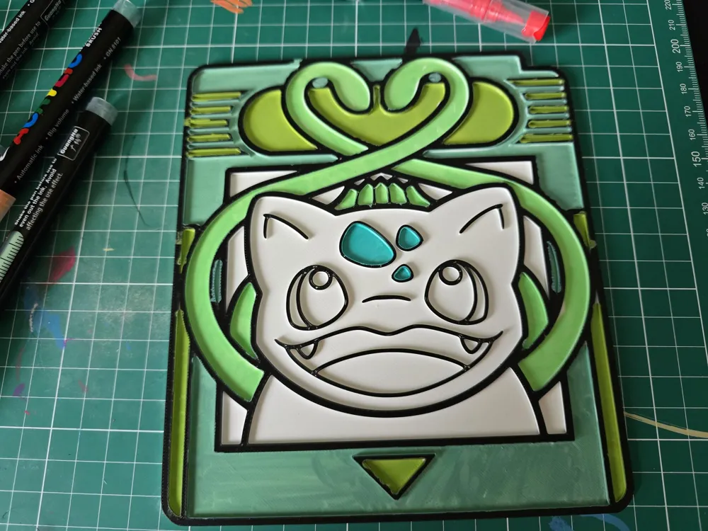 Bulbasaur Gamecard Coloring Craft - Free 3D Print Model - MakerWorld