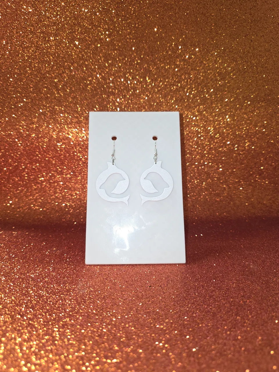 Dolphin ring earrings view 2