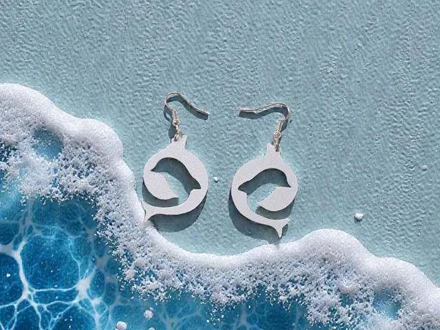 Dolphin ring earrings