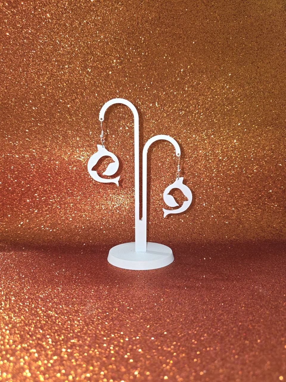 Dolphin ring earrings view 3