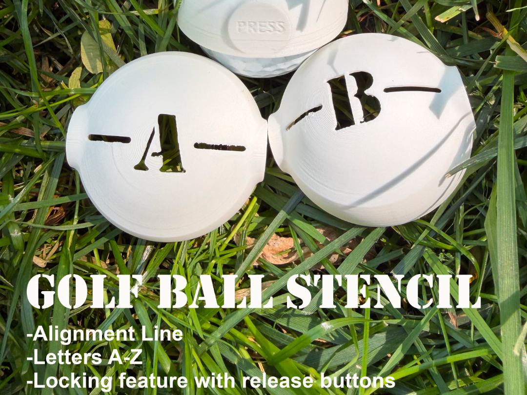 Locking Golf Ball Stencil A-Z