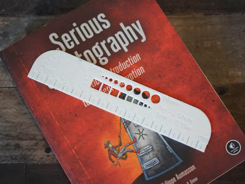 Useful Bookmark with Ruler, Protractor, + Stencils
