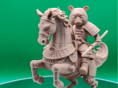Bambou Panda Samouraï sur son cheval