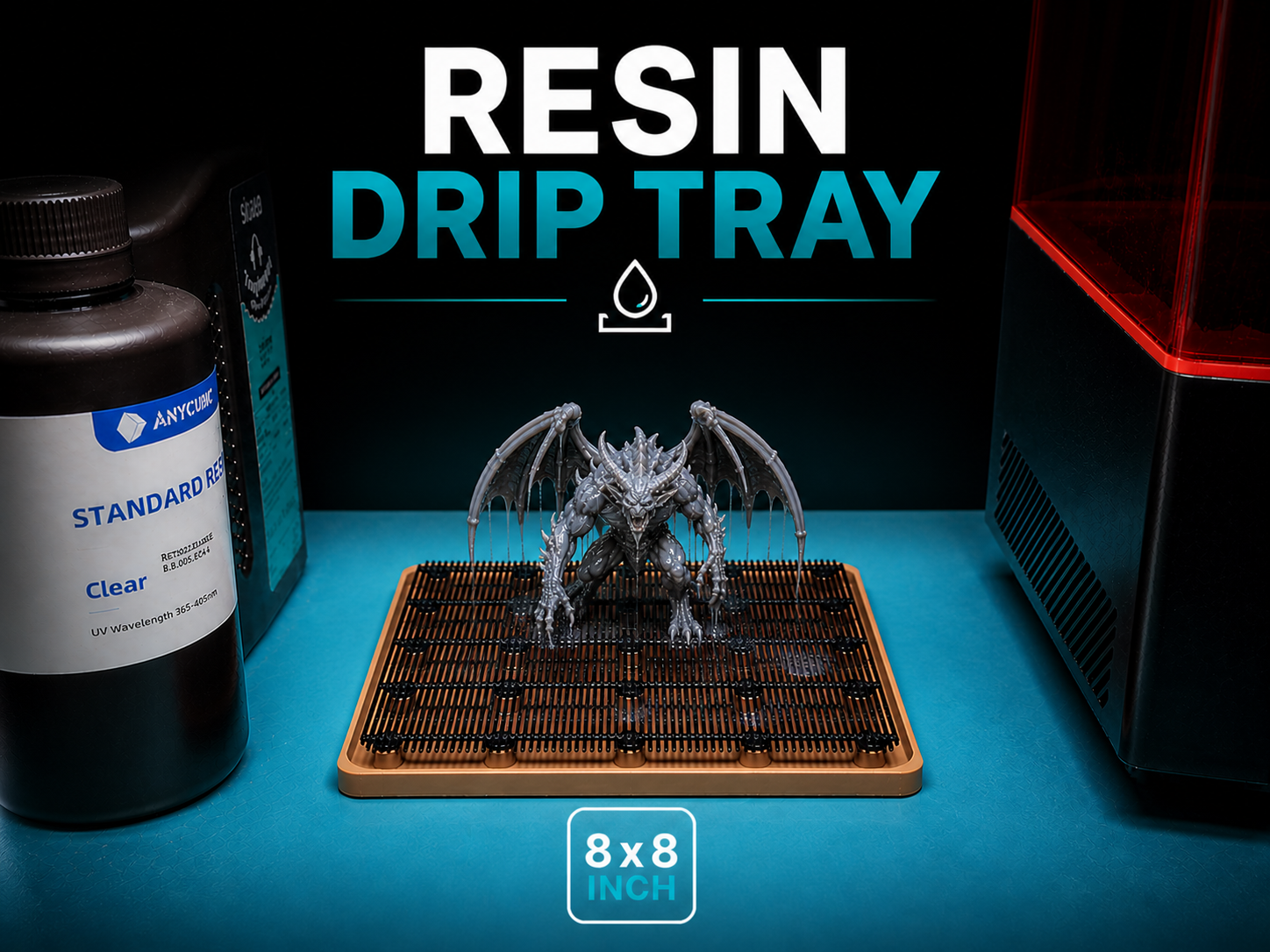 resin drip tray 8x8