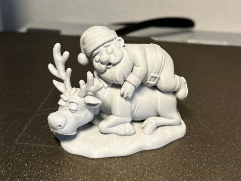 Sleeping Santa on Tired Reindeer - Funny Christmas