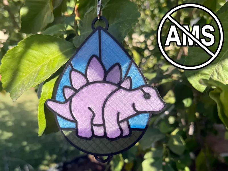 Stained Glass Stegosaurus - No AMS Required!