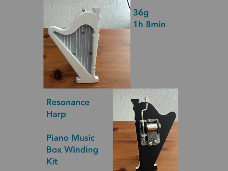 Resonanzkörper Harfe - Piano Music Box Winding Kit
