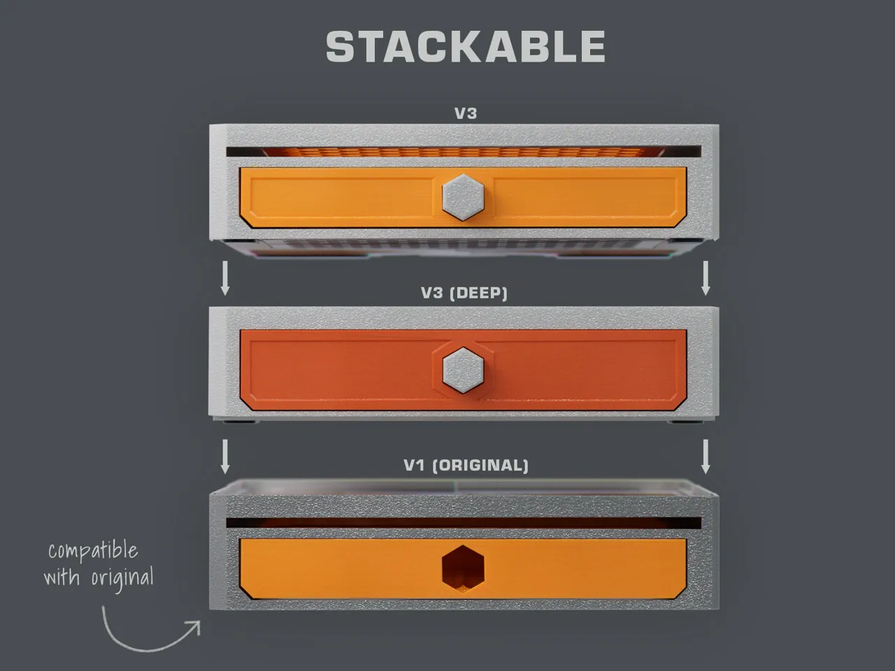 A1 Mini - Stackable Storage Stand V3 view 3