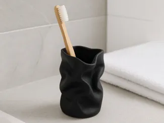 Modern Asymmetrical Toothbrush & Toothpaste Holder