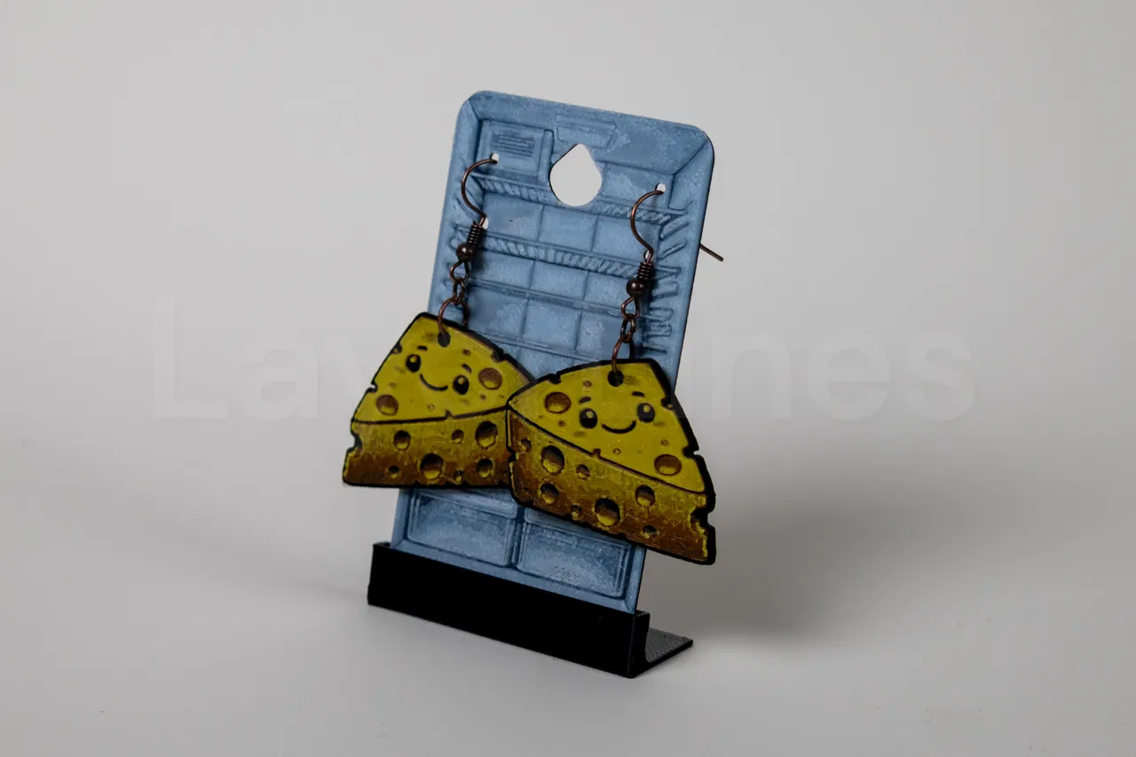Cheese Earrings - Happy Food Series view 2
