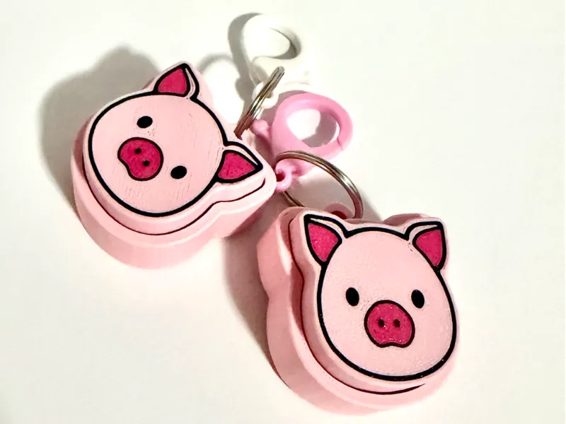 Pig Fidget Clicker Keychain