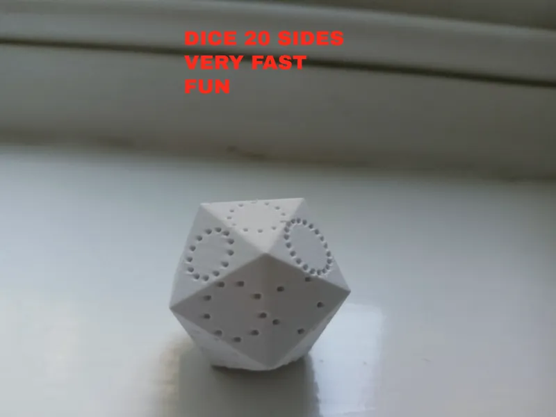 Dice 20 sides icosahedron dotted