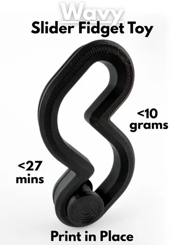 Objeto manipulable: Wavy Slider Fidget Toy - Print in Place — vista de referencia 2