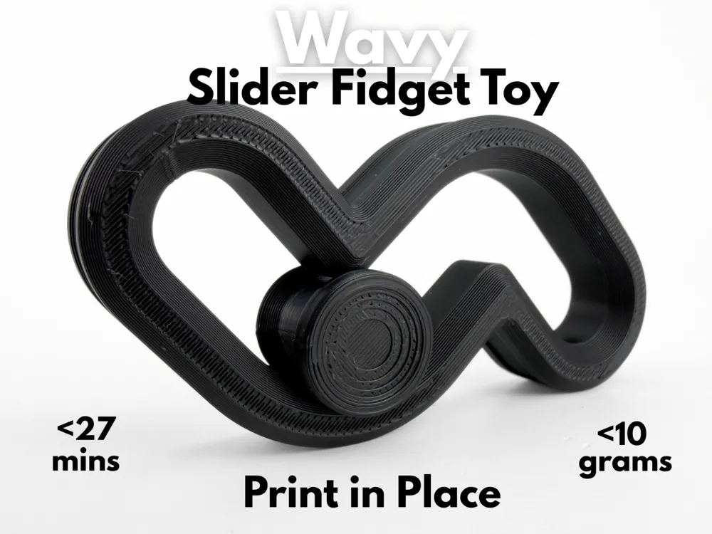 Objeto manipulable: Wavy Slider Fidget Toy - Print in Place. Referencia del modelo original.